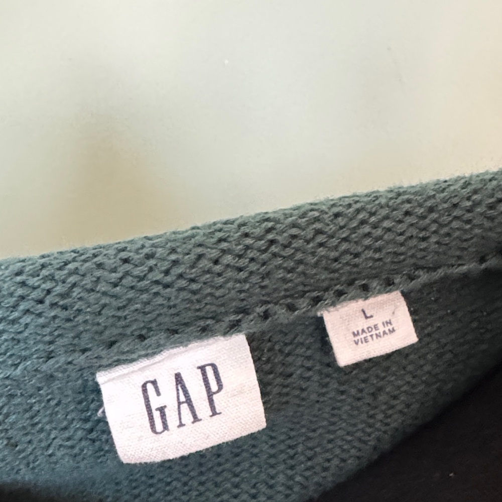 GAP Dusty Teal Crew Roll Neck Cotton Sweater Womens Large - Picture 2 of 5